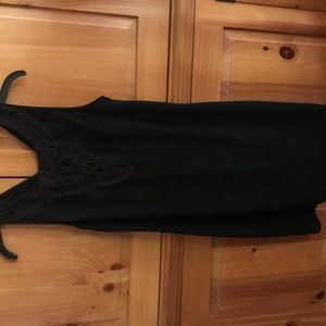 Suede like black mini dress from lucky brand.
